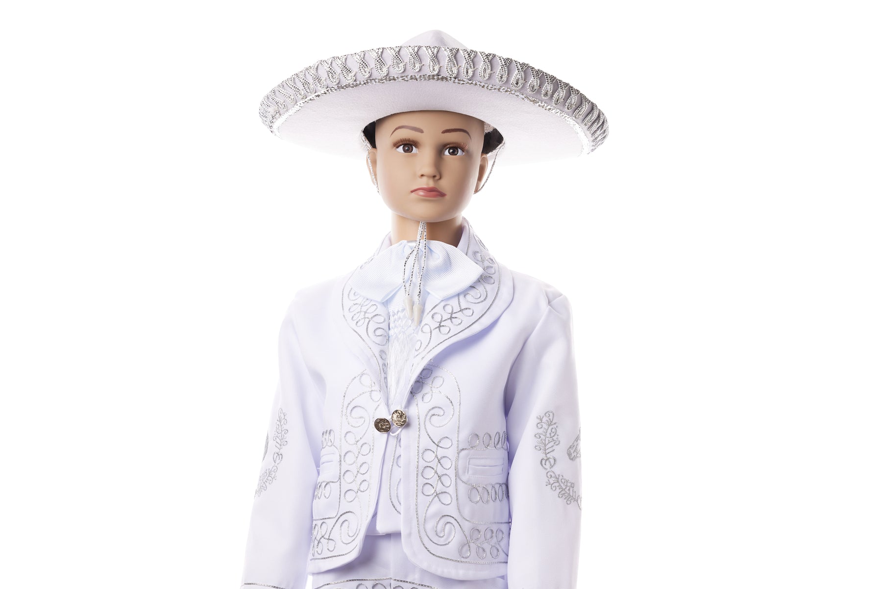 Boys Charro Baptism Outfit - White / Silver - Horse