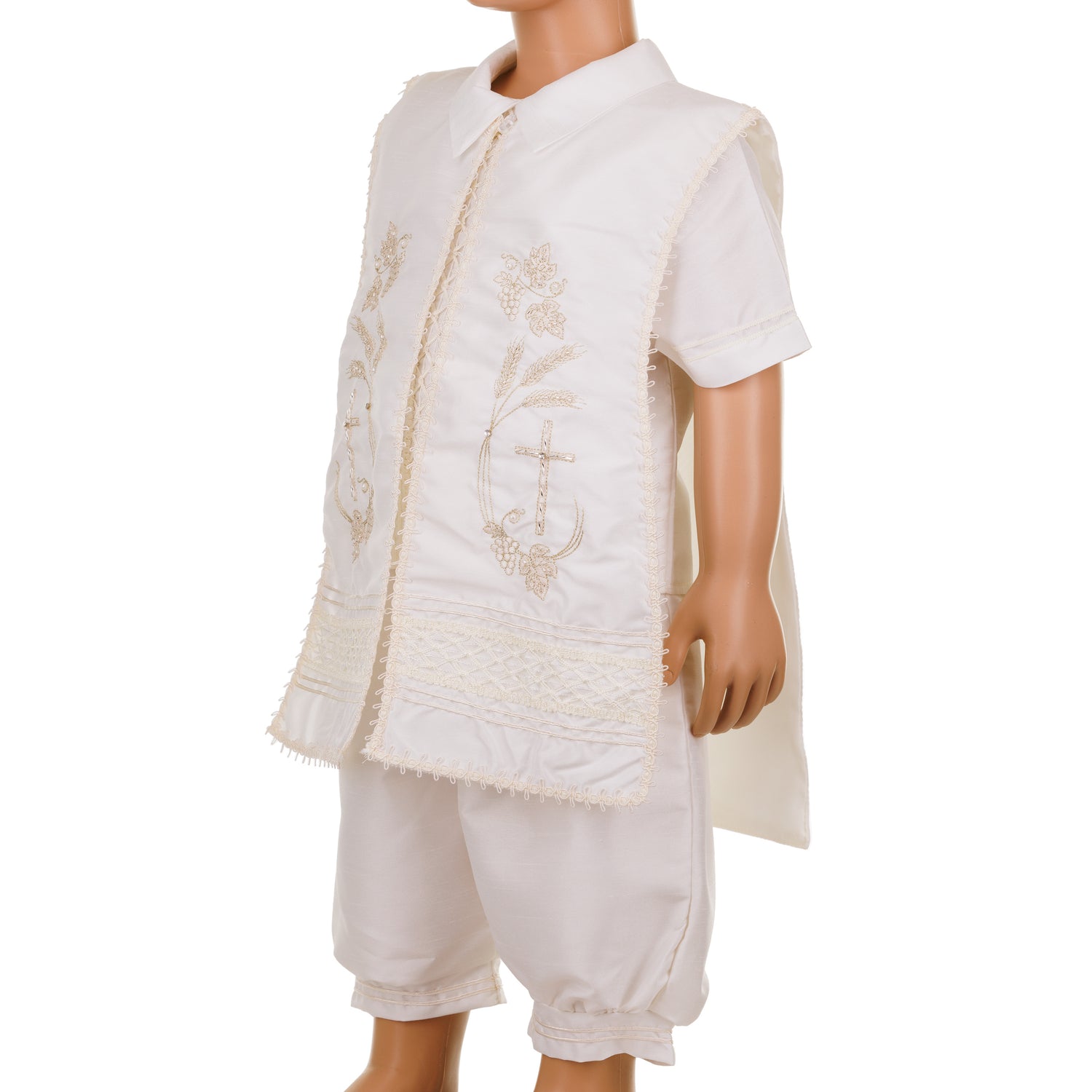 Baptism outfit, ivory, boy wearing baptism outfit