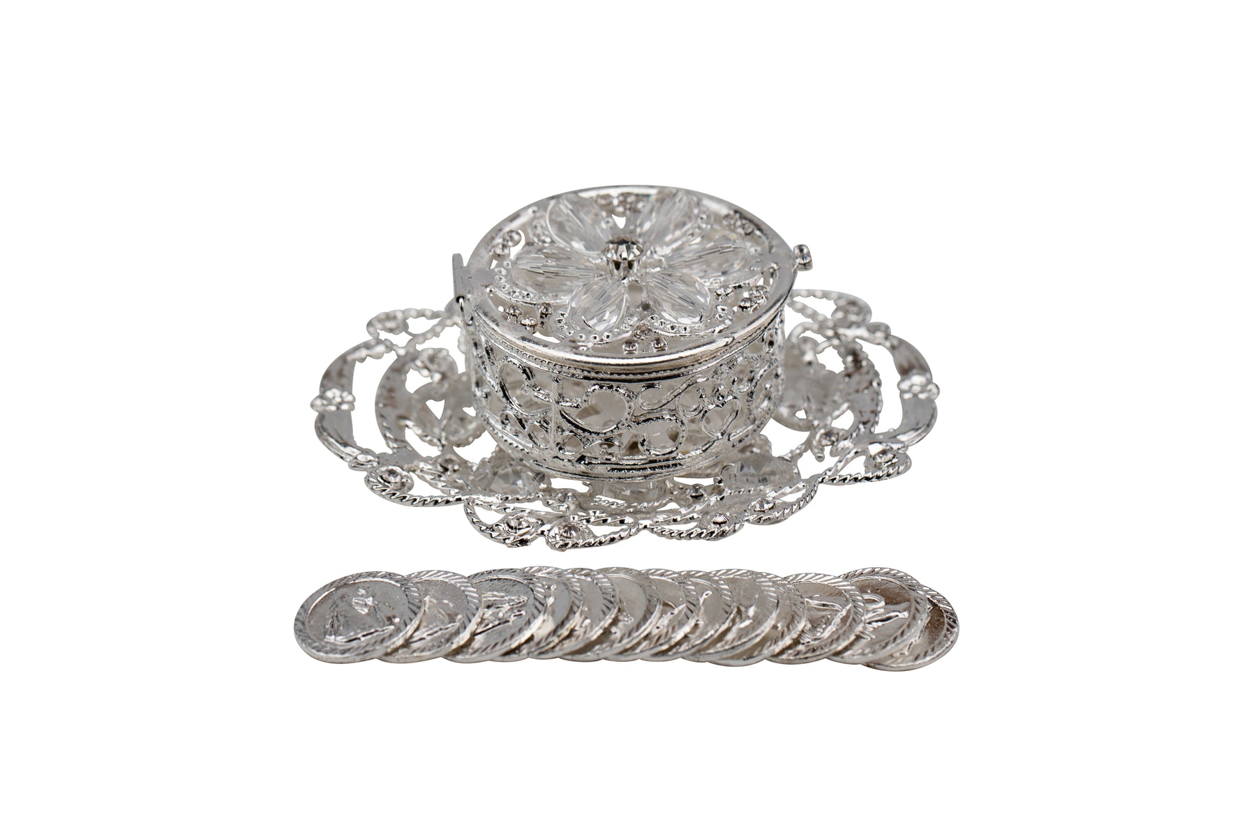 Round Chest with Crystal Beading and Tray
