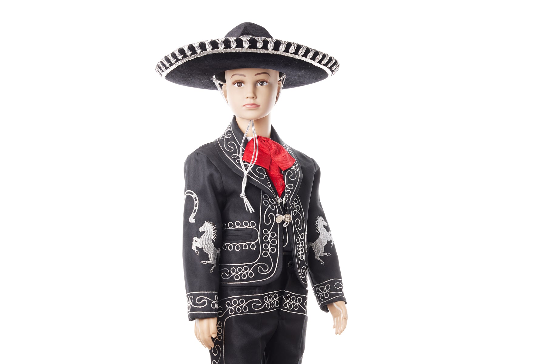 Boys Charro Baptism Outfit - Black & Silver - Horse