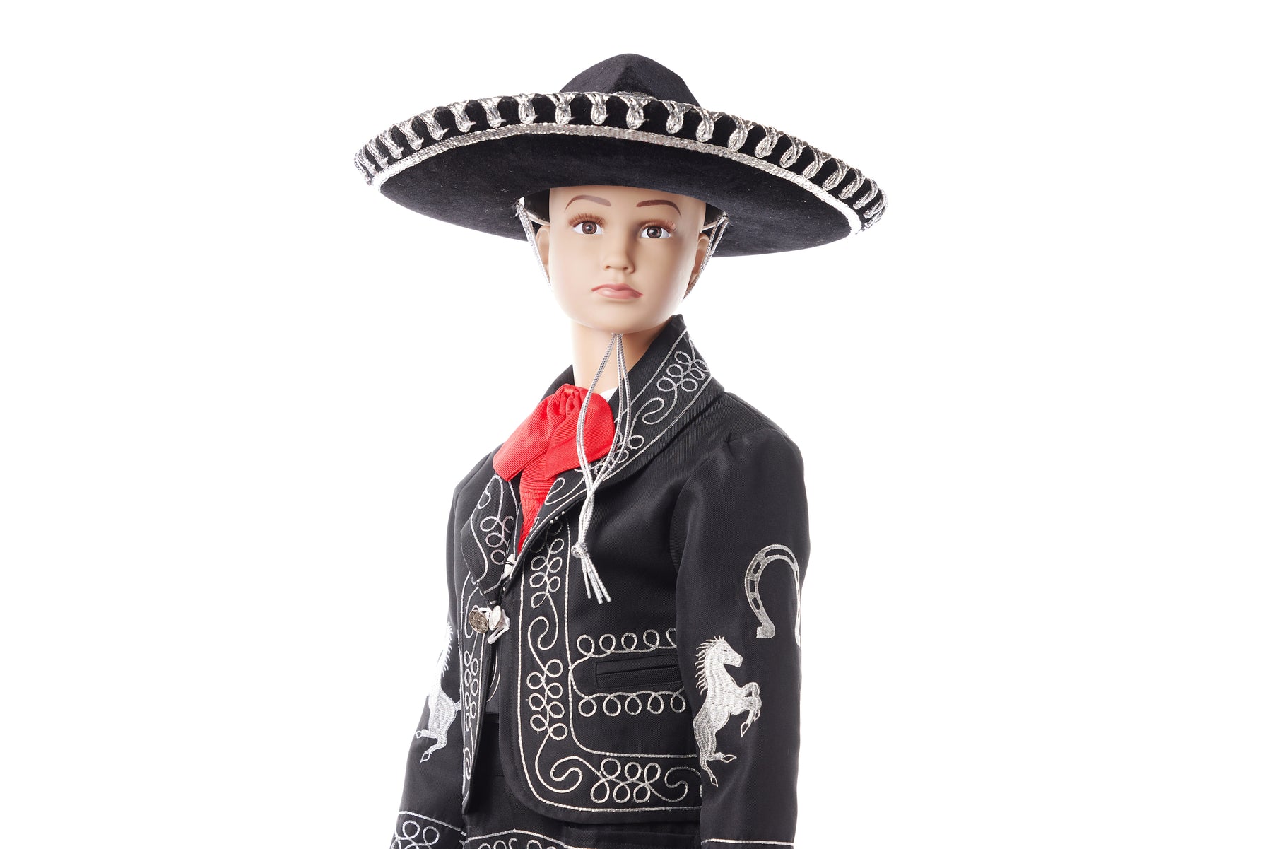 Boys Charro Baptism Outfit - Black & Silver - Horse
