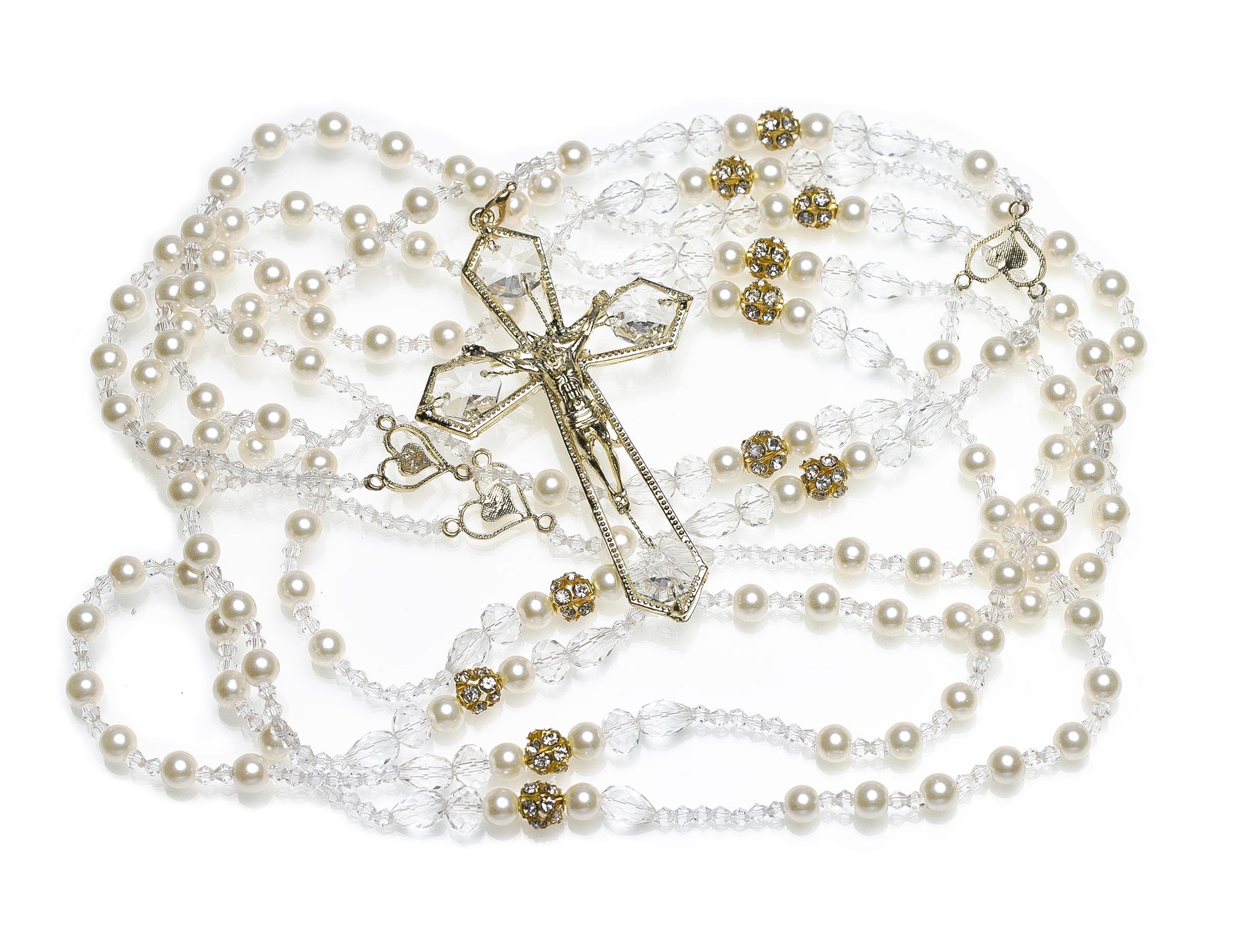 The Delicate Pearl Crystal Wedding Lazo